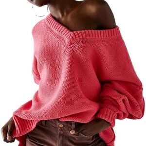 FREE PEOPLE Alli v-neck strawberry spritz XS